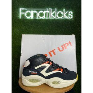 Reebok Question Pump Mens 10 Shoes Black White Chalk Basketball NEW H06496